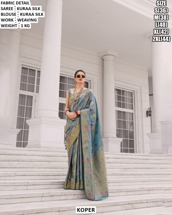 Women’s Kuraa Silk Saree With Weaving Work