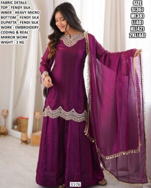 Designer Purple Ethnic Suit Set