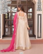 Cream Anarkali Suit Set For Women