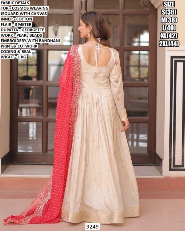Cream Anarkali Suit Set For Women
