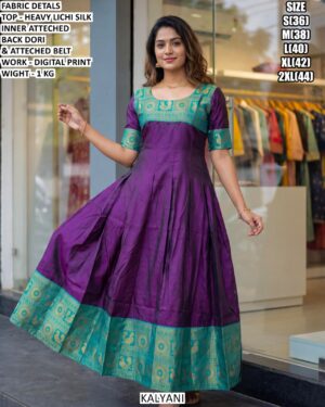 Premium Printed Gown Dress For Women