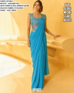 Elegant Mirror Work Saree And Indo Western Outfit