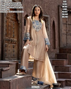 Party Wear Embroidered Kurta Pant Set