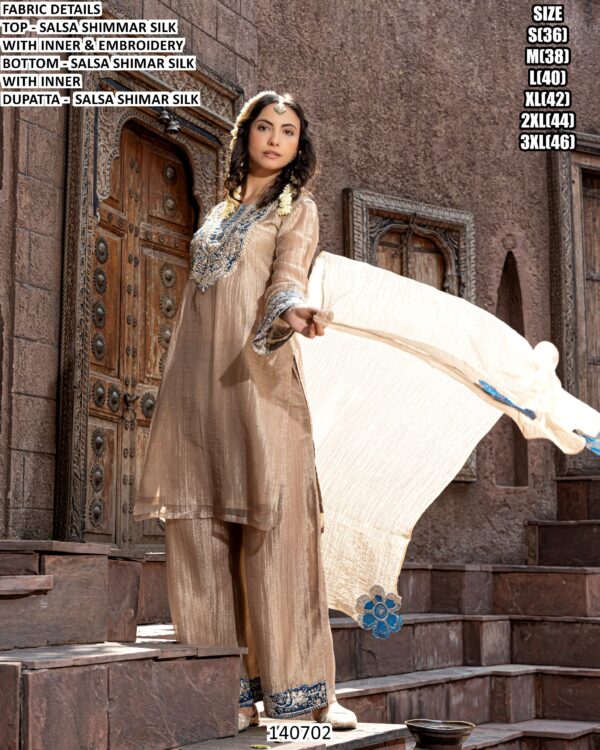 Party Wear Embroidered Kurta Pant Set