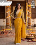 Women’s Designer Lycra Saree With Belt