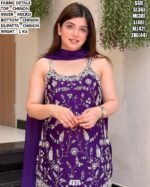 Purple Chinon Sharara Set For Women