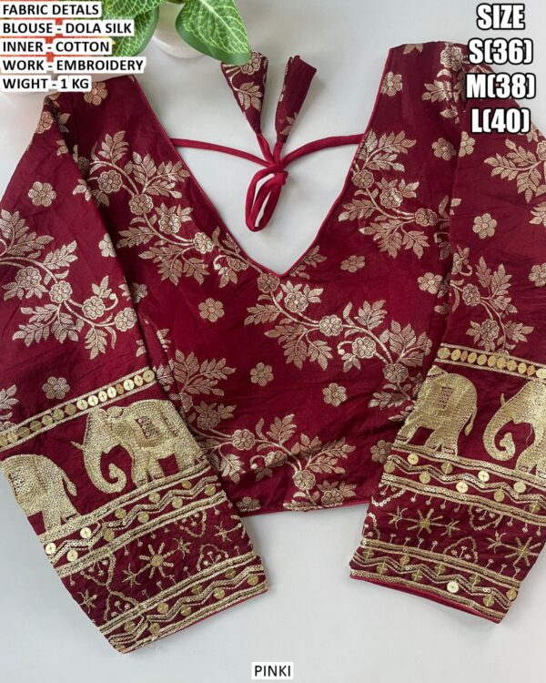 Traditional Dola Silk Blouse Design For Women
