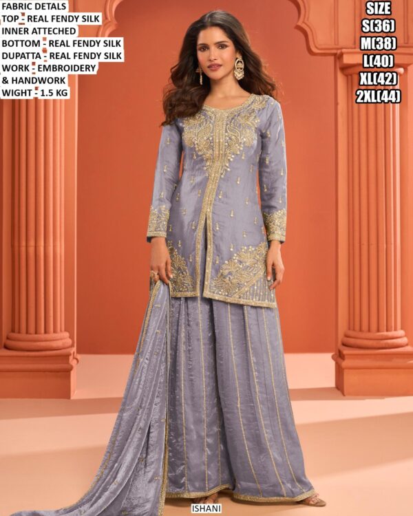 Wedding Wear Fendy Silk Palazzo Suit