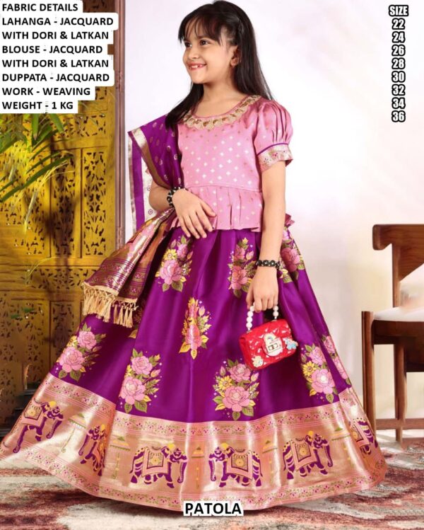 Girls Patola Lehenga Choli Set