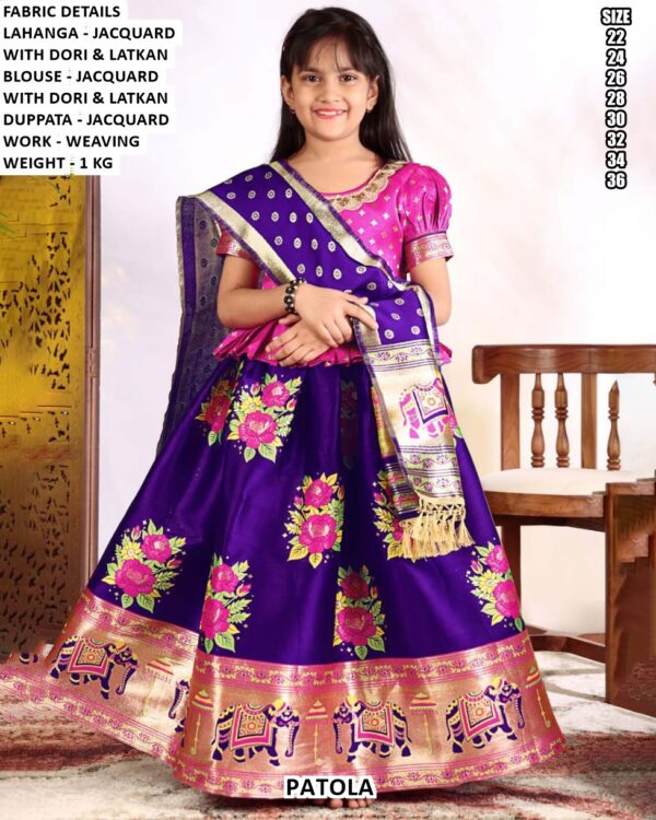 Girls Patola Lehenga Choli Set