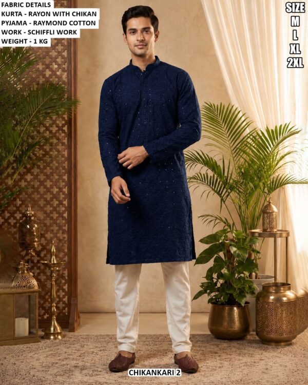 Men’s Chikankari Kurta Pajama Set