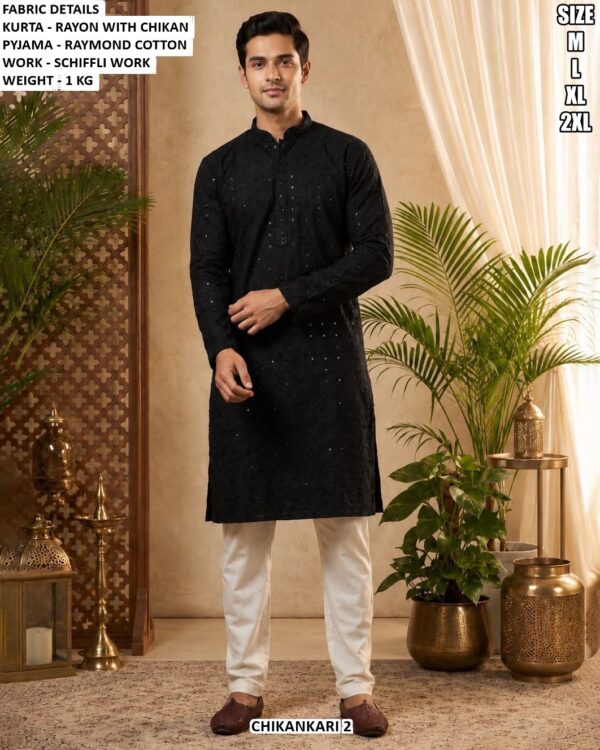 Men’s Chikankari Kurta Pajama Set