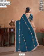 Fancy Satin Saree With Swarovski Work