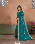 Fancy Satin Saree With Swarovski Work