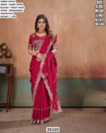 Fancy Satin Saree With Swarovski Work