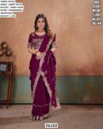 Fancy Satin Saree With Swarovski Work