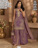Fendy Silk Embroidered Palazzo Suit For Women