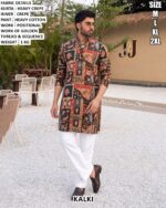 Stylish Sequin Work Kurta With White Cotton Pant