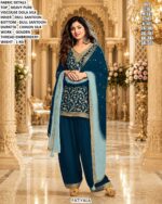Dola Silk Patiala Suit With Embroidery