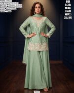Premium Chinon Bead Work Palazzo Suit