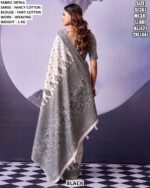 Elegant Monochrome Cotton Saree With Blouse