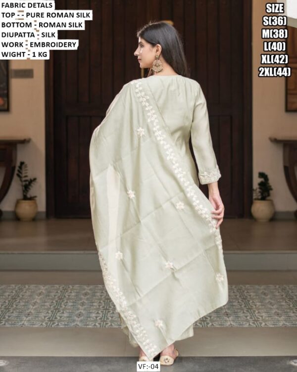 Pure Roman Silk Designer Salwar Suit For Women