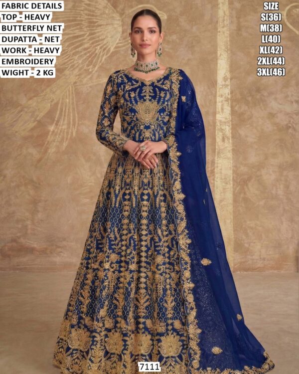 Butterfly Net Heavy Embroidered Gown With Dupatta