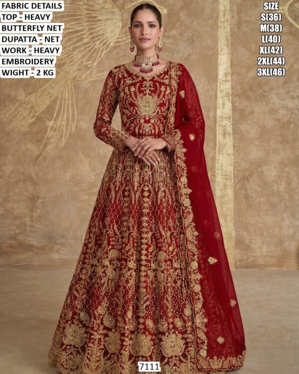 Butterfly Net Heavy Embroidered Gown With Dupatta