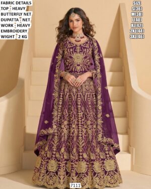 Butterfly Net Heavy Embroidered Gown With Dupatta