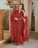 Full Flair Three Piece Anarkali Set For Women