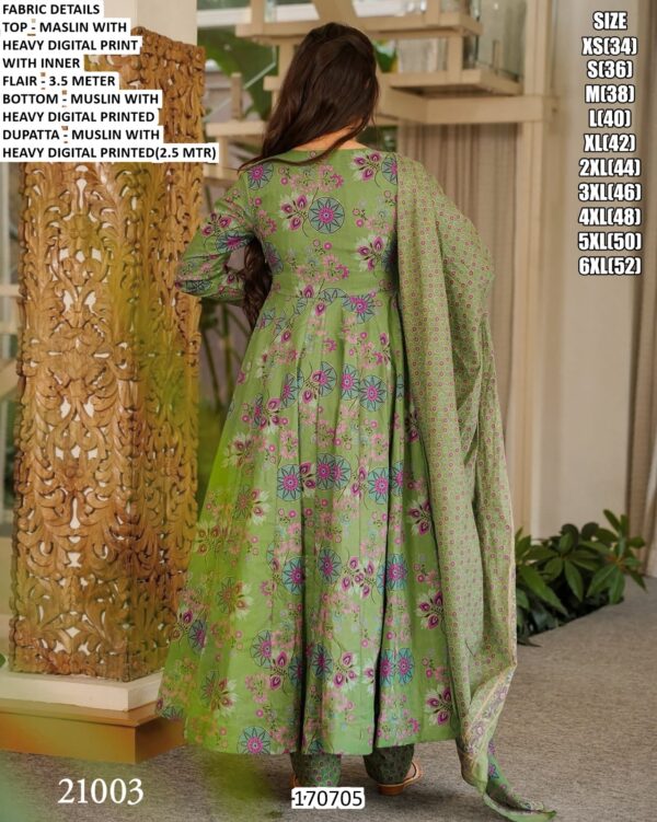 Full Flair Three Piece Anarkali Set For Women