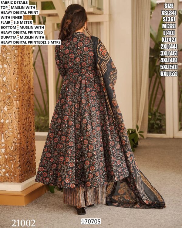 Full Flair Three Piece Anarkali Set For Women