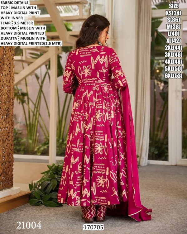 Full Flair Three Piece Anarkali Set For Women
