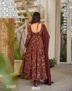 Full Flair Three Piece Anarkali Set For Women