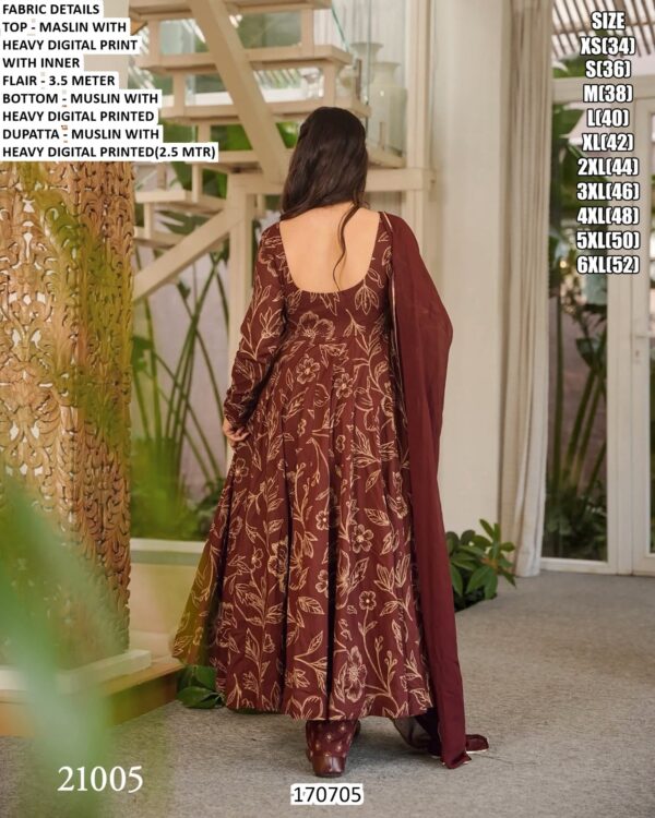 Full Flair Three Piece Anarkali Set For Women