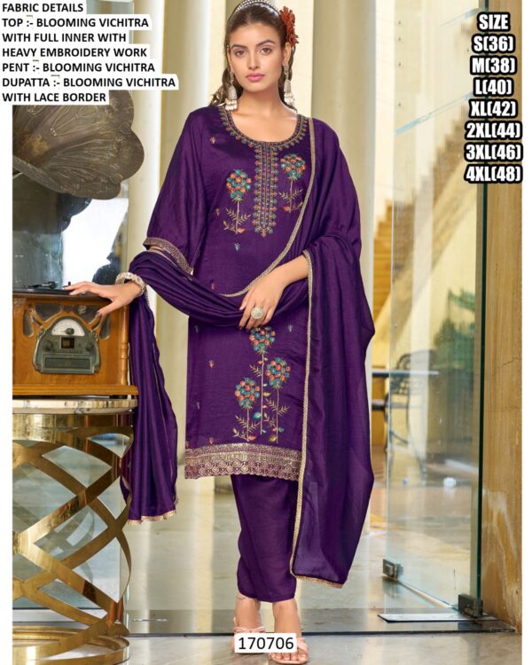 Premium Blooming Vichitra Heavy Salwar Suit