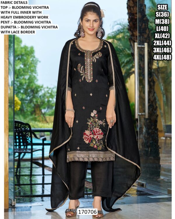 Premium Blooming Vichitra Heavy Salwar Suit