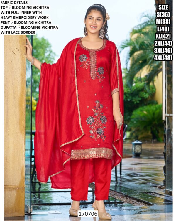Premium Blooming Vichitra Heavy Salwar Suit
