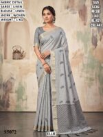 Minimalist Linen Saree For Women