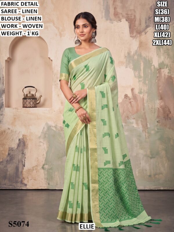 Minimalist Linen Saree For Women
