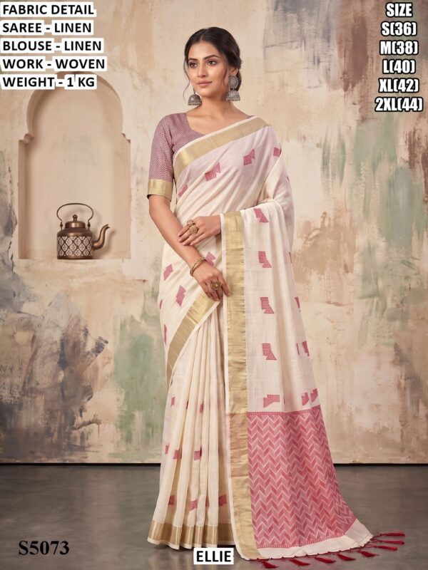 Minimalist Linen Saree For Women