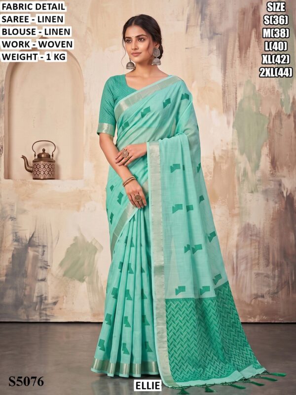 Minimalist Linen Saree For Women