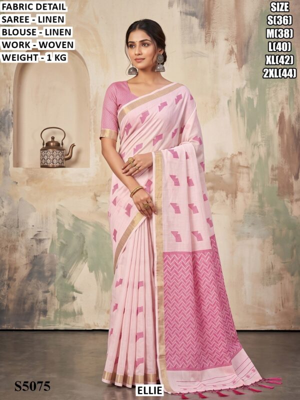 Minimalist Linen Saree For Women