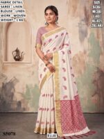 Minimalist Linen Saree For Women