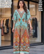 Premium Heavy Franch Crape Kaftan With Printed Work