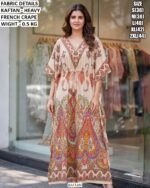 Premium Heavy Franch Crape Kaftan With Printed Work
