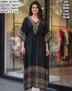 Premium Heavy Franch Crape Kaftan With Printed Work