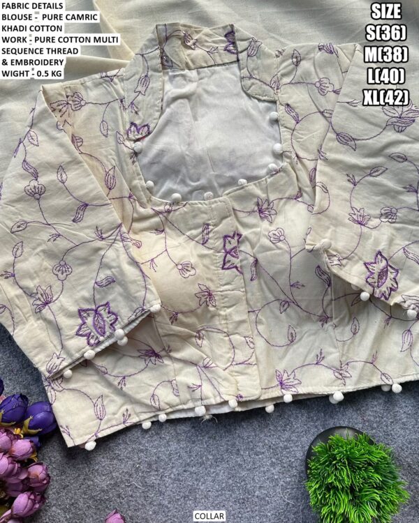 Readymade Floral Embroidery Blouse For Women