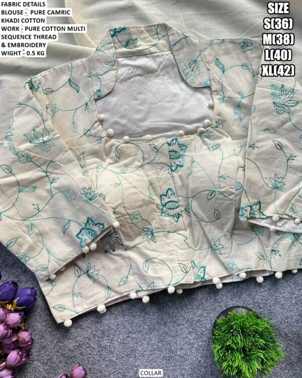 Readymade Floral Embroidery Blouse For Women