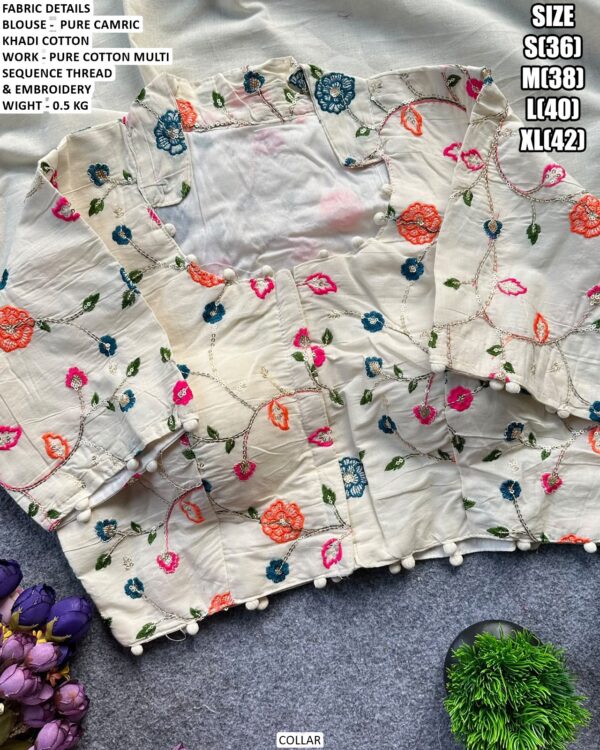 Readymade Floral Embroidery Blouse For Women